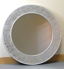 Round Mirror Silver Mosaic
