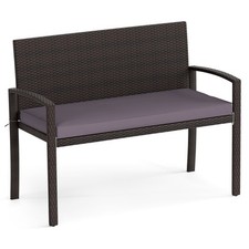 COSTWAY Patio Rattan Loveseat