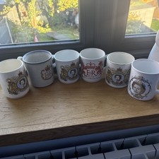 Job Lot of  Royal Commemorative Mugs Queen Elizabeth II silver jubilee 