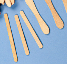 50 Wooden Ice Lolly Sticks Straight/Bow-tie Shaped Mixed Bundle Used Sterilised