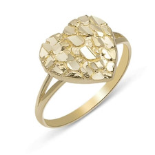 Golden Heart Nugget Ring