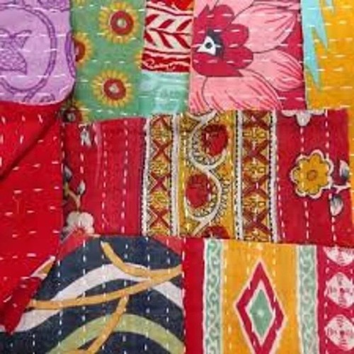 Vintage cotton kantha scrap - vintage,