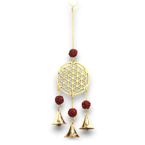 Indian chimes brass flower - -,