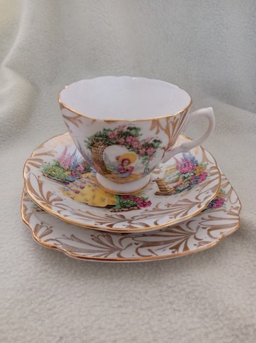 Vintage crinoline lady teacup - lady,