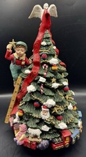 Vintage Rotating Musical We Wish You a Merry Christmas Tree Festive Decoration