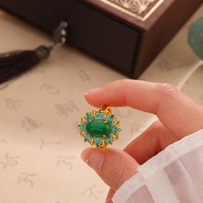 Green Natural Jade Rings 18K