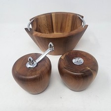 Vtg Wood Bowl and Apple shaped