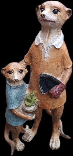 Meerkat resin figurine with - figurine,