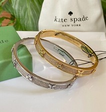 1x Signed Kate Spade New York Heritage Bloom Hinged Pave Bangle Gold/Silver £160