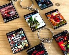 Miniature PS2 Keyrings - Choose ANY Game! Retro Gamer Keychain Gift Classic Game