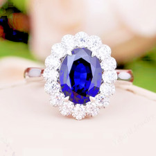4.20Ct Oval Cut Natural Blue