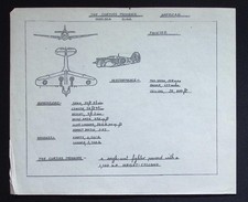 Original WWII Aircraft Recognition Drawing – Curtiss Mohawk P-36A / Hawk 75A