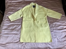 NEW! ZARA Women’s Striking Lemon Fluffy Chick Yellow 32% Wool Coat Size M RRP£89