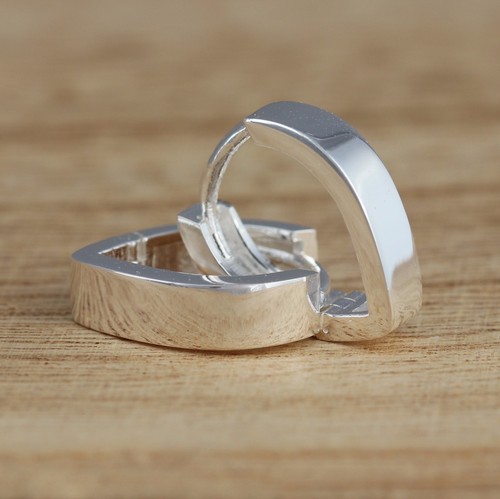 925 sterling silver huggie - silver,