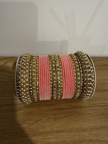 Pink gold bangles asian - gold, indian