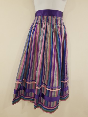 Vintage skirt silk pink purple - vintage,