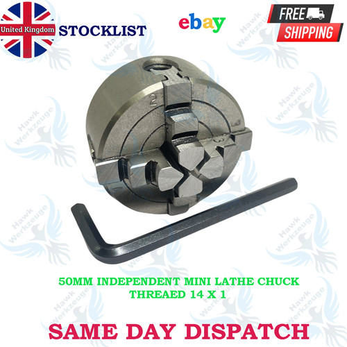 Lathe chuck dia 50mm 4jaw - 50mm,