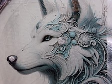 Etched and coloured image on