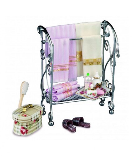 Dolls house towel stand with - dolls,