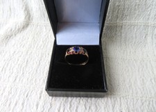 ANTIQUE 9CT GOLD, SAPPHIRE &