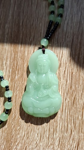 Jade guanyin amulet pendant - jade,