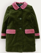 Mini Boden BNWT GIRLS GREEN VELVET SMART COAT AGE 6-7 YEARS. FREE POSTAGE!