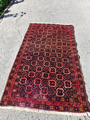 Vintage afghan turkman knotted - afghan,