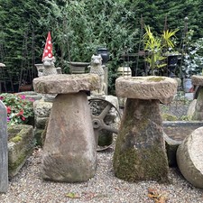 Pair of 19th century Staddle Stones genuine stone antique staddle stone 