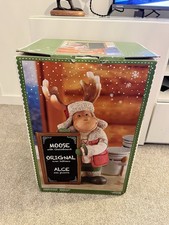 Christmas Moose with Chalkboard Welcome Message Board Large Figure Boxed 20x12”
