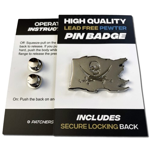 Pirate flag polished pewter - flag,