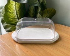 New Plastic Butter Dish & Cheese Box with Lid, Modern Design 2 Colors, 19x9x12cm