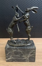 Bronze figure rabbit sculpture