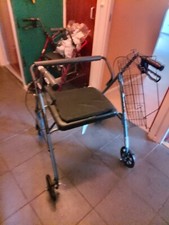 Heavy Duty Bariatric 4 Wheeled Rollator Walking Frame Mobility Aid Walker