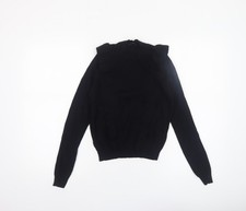 Zara Women Black Ruffle Knit