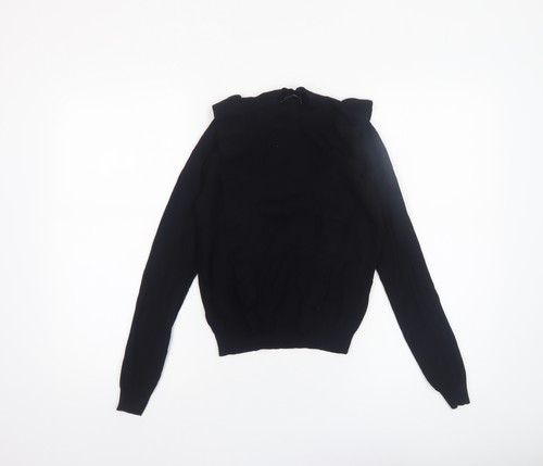 Zara women black ruffle - black, knit