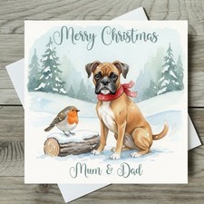 Boxer Dog Christmas Card