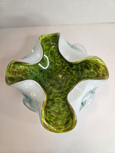 Murano glass bowl dish green - bowl,