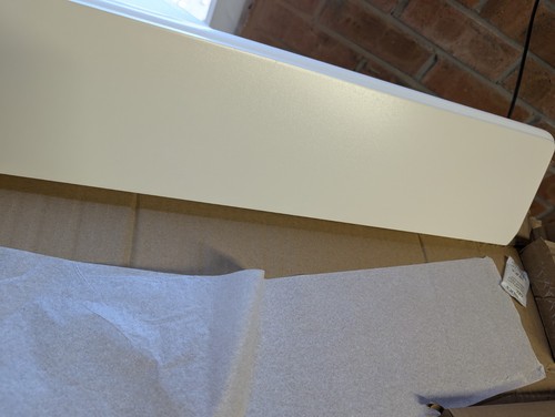 White rounded radiator shelf - white,