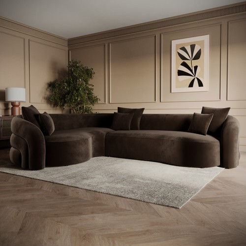 Brown velvet left hand - left, facing