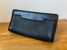Stunning Smythson Black Ludlow Leather Evening Clutch Bag Pouch RRP £395