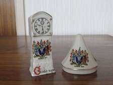 CARLTON CHINA, TALL CLOCK, W W 1 ARMISTICE TENT,  THORPE BAY CRESTS,