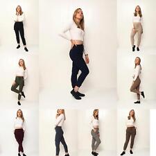 Women's Fleece Cargo Trousers Leggings Joggers Lounge Girls Bottoms Pockets 8-14