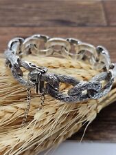 Chunky Fancy Link Bracelet, Unusual Design, Full Hallmarks 