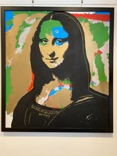 Steve Kaufman Original Mona Lisa Oil Canvas Silkscreen