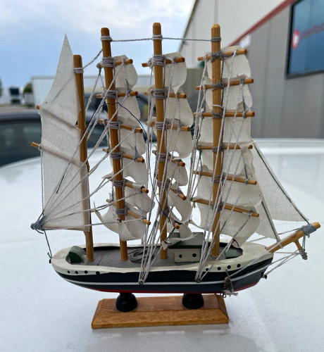 Miniature wooden sailboat ship - wooden,