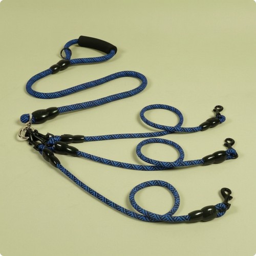 Triple dog leash - leash, braided