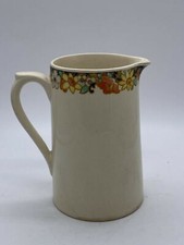 Vintage Cream Coloured Large Ceramic Milk Cream Jug with Pretty Floral Pattern