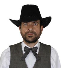 BLACK WESTERN BOW TIE COWBOY