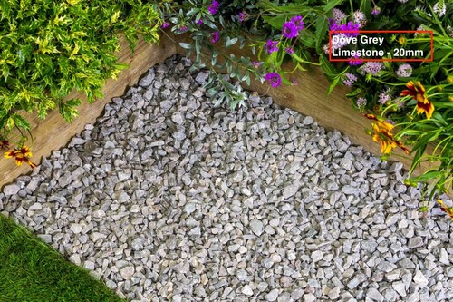 Dove grey limestone chippings - dove,
