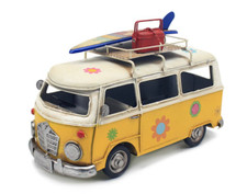 Yellow  Camper Van Tin Model